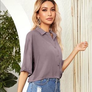 Cropped Button Down Shirt
